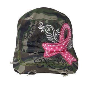 Leader Loga Slideback Cadet Army Cap Hat Camo OSFA Pink Bow Bling